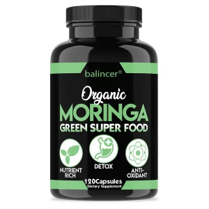 Organic Moringa Capsules 500 mg – Antioxidant, Energy & Immune Support (120 Capsules)