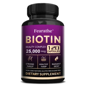 Biotin 25,000 mcg Supplement – Hair, Skin, Nails & Energy Support (120 Capsules)