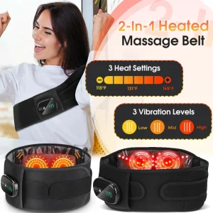 Cordless Heated Red Light Massage Waist Belt – Vibration & Hot Compress Therapy